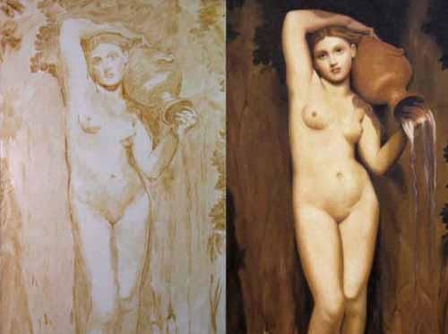 Démonstration d'une peinture de nu d'après Ingres