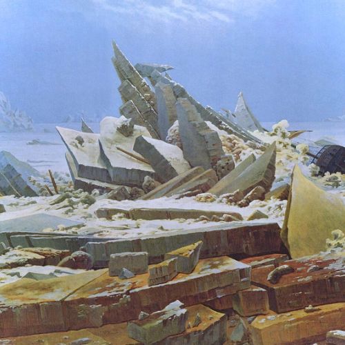 Copy of a famous painting: The Sea of Ice by Caspar David Friedrich, handmade