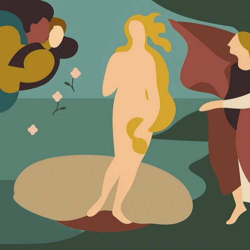 Silhouettes and flat areas in Botticelli’s “The Birth of Venus”