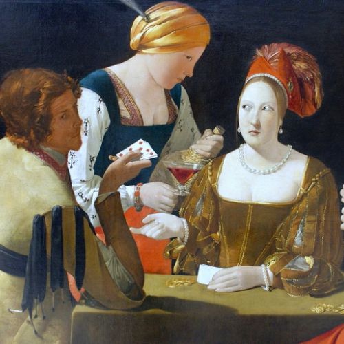 Copy of a masterpiece: The Cheat with the Ace of Diamonds by Georges de La Tour, artisan reproduction