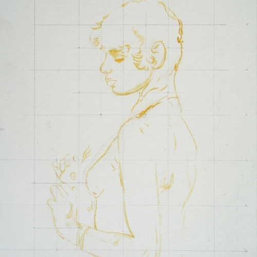 Nude after Sargent: grid and drawing