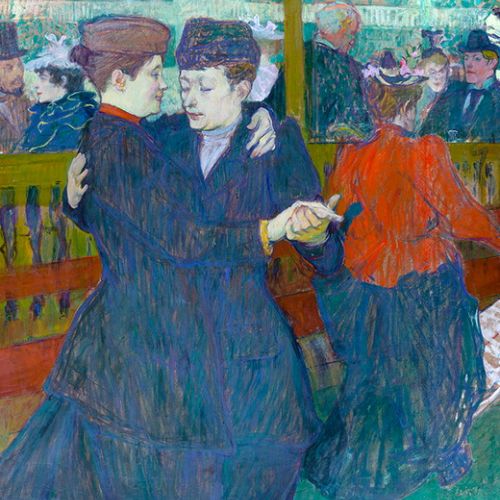 Have the masterpiece Two Women Dancing at the Moulin Rouge by Toulouse-Lautrec painted, oil reproduction