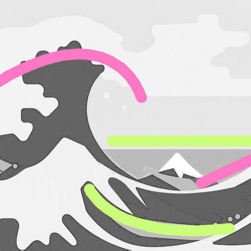 Study of light and dark zones in Hokusai’s “The Great Wave off Kanagawa”