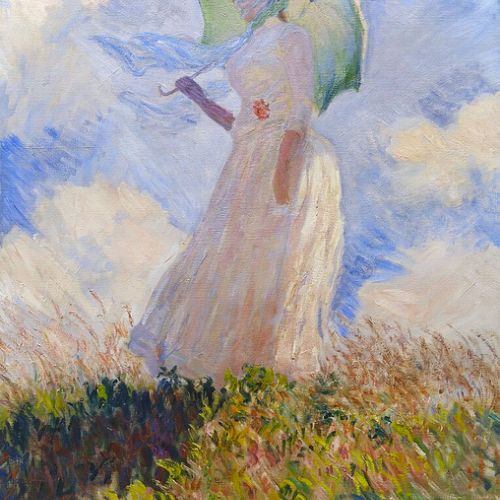 Custom copy of Woman with a Parasol or The Walk by Claude Monet, handmade