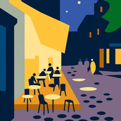 Study of main shapes in Van Gogh’s “Café Terrace at Night”