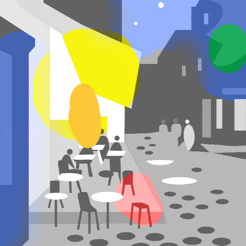 Light–dark contrasts in Van Gogh’s “Café Terrace at Night”