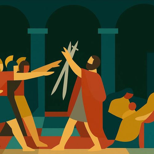 Mass structure in David’s “The Oath of the Horatii”