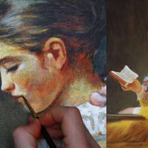 Fragonard’s The Reader: facial details in progress