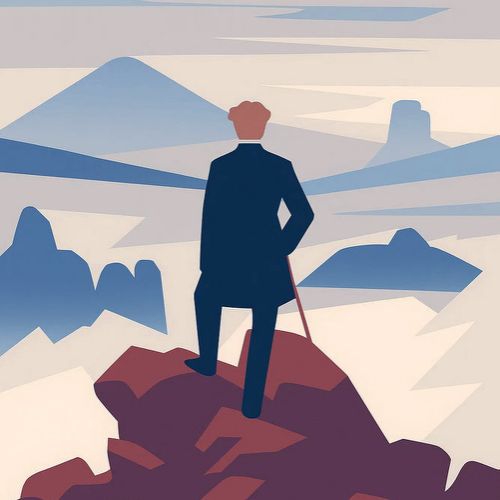 Simplified masses in Friedrich’s “Wanderer above the Sea of Fog”