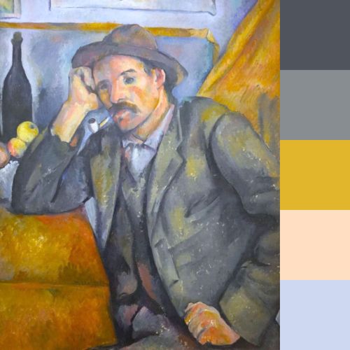Main color nuances in Cézanne’s “The Pipe Smoker”