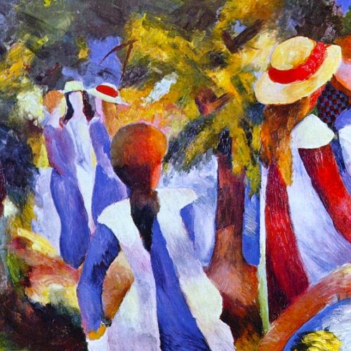 Reproduction after Macke of a Young Girls under the Trees