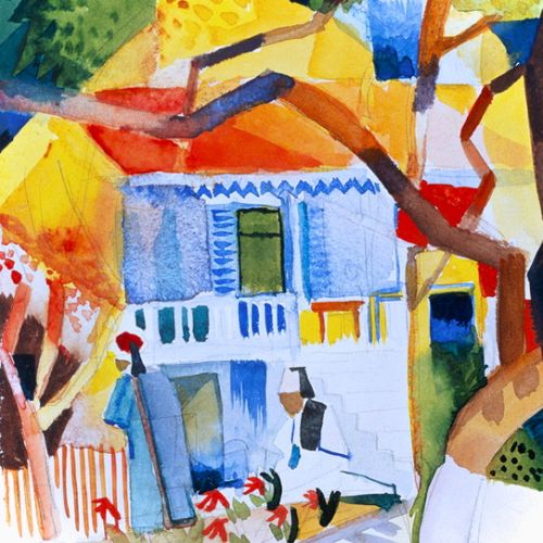 Painted copy of Inner courtyard of the Country House in St. Germain after Macke