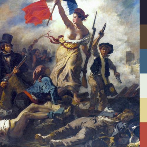 Major hues in Delacroix’s “Liberty Leading the People”