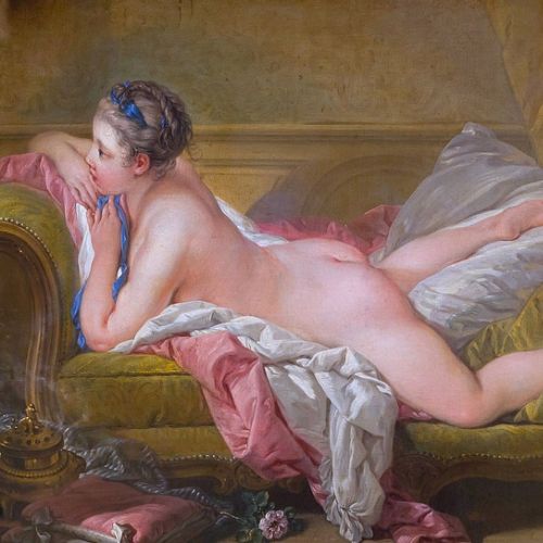Original reproduction of Reclining Young Girl by François Boucher, handmade