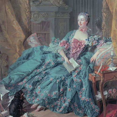 Copy of a famous painting: Madame de Pompadour by François Boucher, oil on canvas