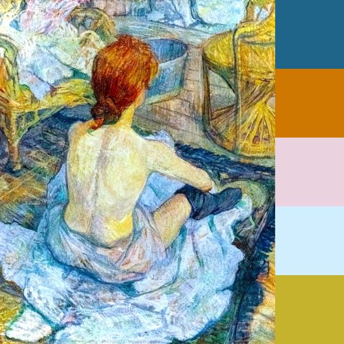 Main color nuances in Toulouse-Lautrec’s “The Toilette”