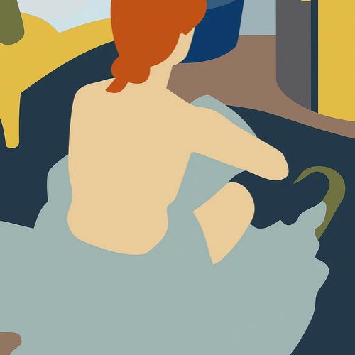 Color masses in Toulouse-Lautrec’s “The Toilette”