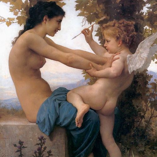 Have the painting Young Girl Defending Herself Against Cupid by William-Adolphe Bouguereau copied – oil reproduction