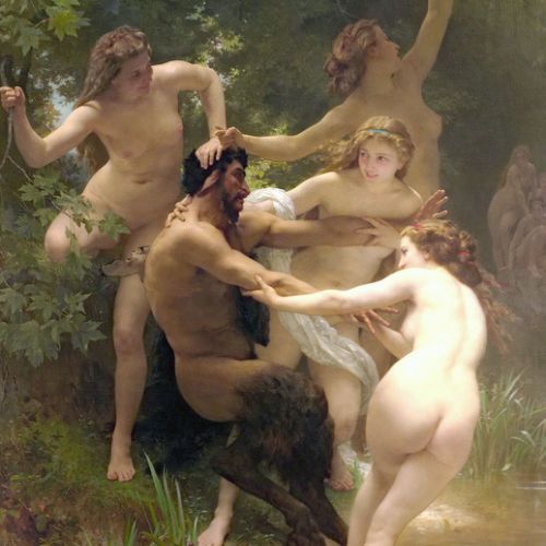 Replica of Nymphs and Satyr after Bouguereau