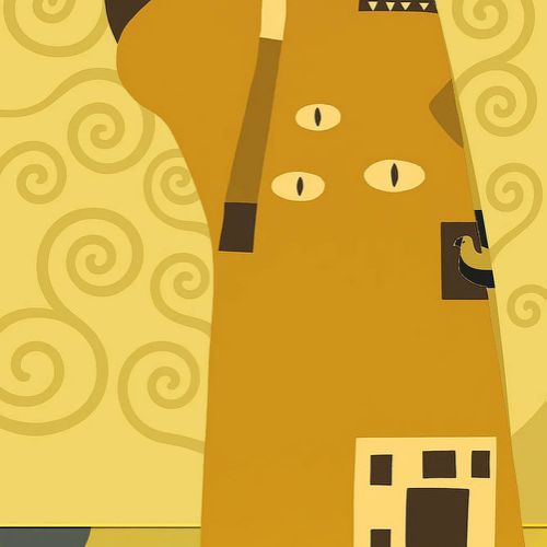 Mass structure in Klimt’s “The Tree of Life (detail of the Embrace)”