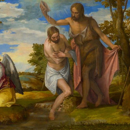 Artisan reproduction of The Baptism of Christ by Paolo Veronese