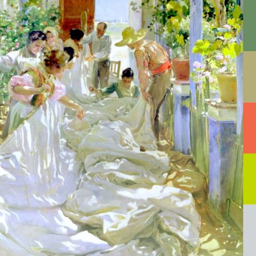 Color palette of Sorolla’s “Repairing the Sail”