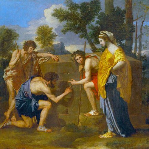 Oil copy of The Shepherds of Arcadia by Nicolas Poussin, custom reproduction