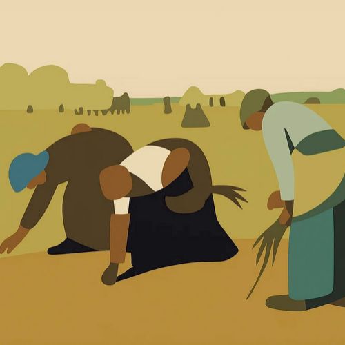 Simplified volumes in Millet’s “The Gleaners”