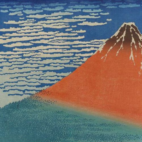 Have a custom painting of Red Fuji by Hokusai created