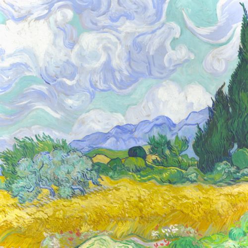 Reproduction of Wheat Field with Cypresses by Vincent van Gogh, oil on canvas