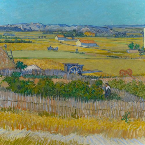 Copy of a famous painting: Harvest by Vincent van Gogh, handmade