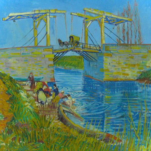 Oil painting on canvas: copy of The Langlois Bridge at Arles by Vincent van Gogh