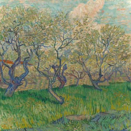 Copy of classical painting Orchard in Bloom by Vincent van Gogh, handmade