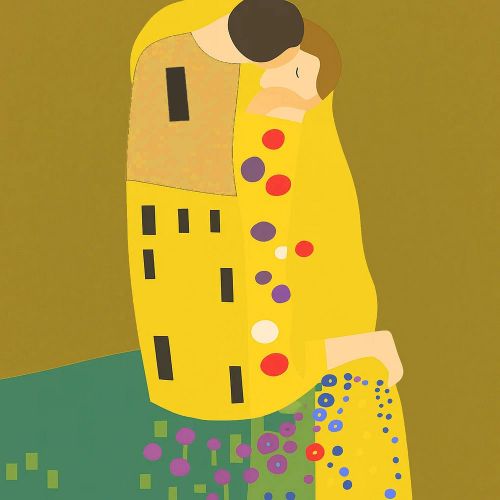 Study of principal shapes in Klimt’s “The Kiss”