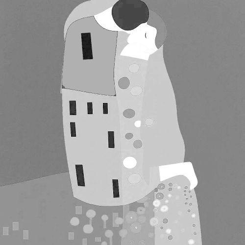 Light–dark contrasts in Klimt’s “The Kiss”