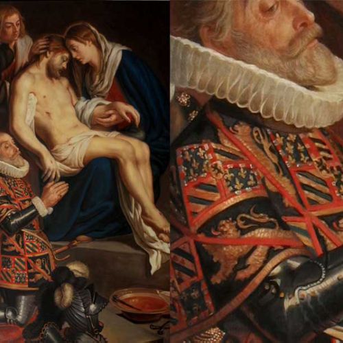 Portrait of Mayor Donghelberg: Pietà and details