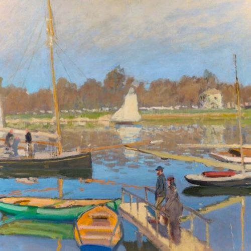 Oil painting on canvas: reproduction of Basin at Argenteuil by Claude Monet