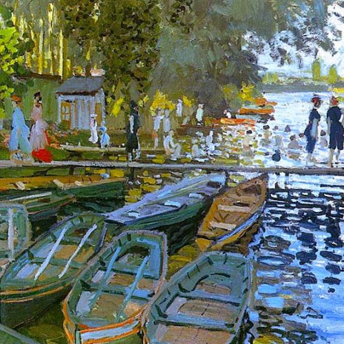 Handmade reproduction of La Grenouillère by Claude Monet, oil on canvas