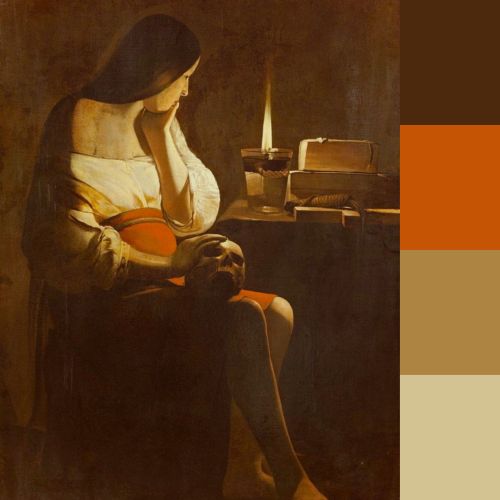 Signature colors in Georges de La Tour’s “The Magdalene with the Smoking Flame”