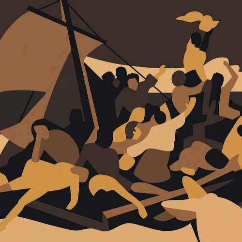 Flat areas and silhouettes in Géricault’s “The Raft of the Medusa”