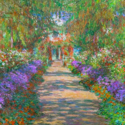 Have the painting Garden at Giverny by Claude Monet copied in oil on canvas
