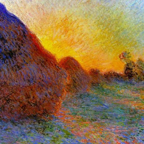 Example of a copy of Grainstacks by Claude Monet, made by an artist