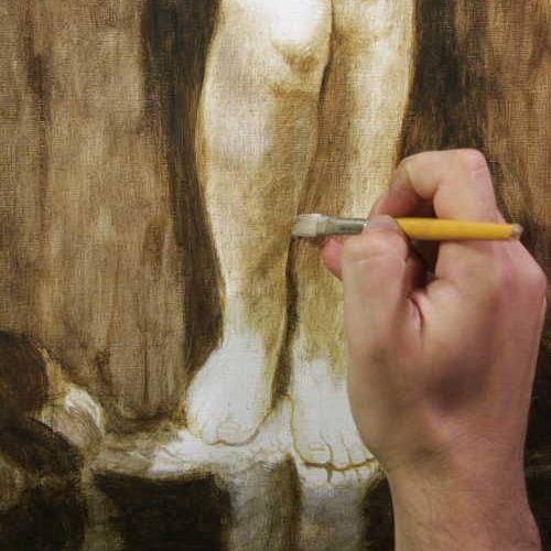 Nude after Ingres: masses of light and shadow