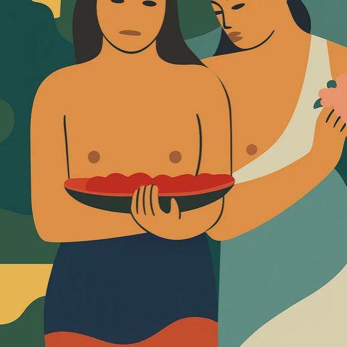 Study of principal shapes in Gauguin’s “Two Tahitian Women”