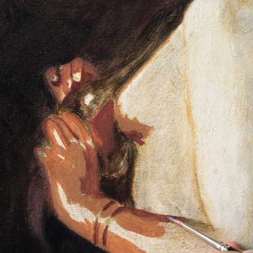 Nude after Sargent: impasto on the hands