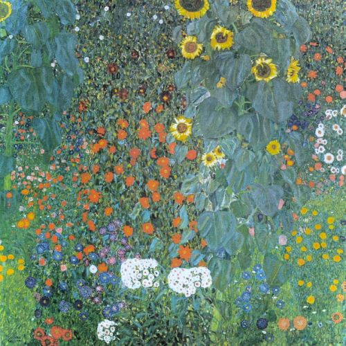 Custom reproduction of Country Garden with Sunflowers by Gustav Klimt, artisan painting