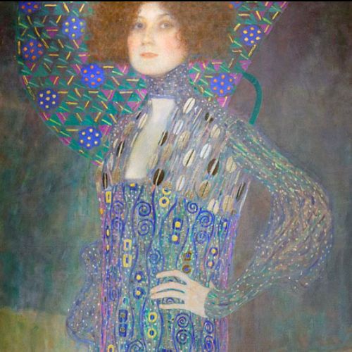 Reproduction of the old painting Portrait of Emilie Flöge by Gustav Klimt, handmade