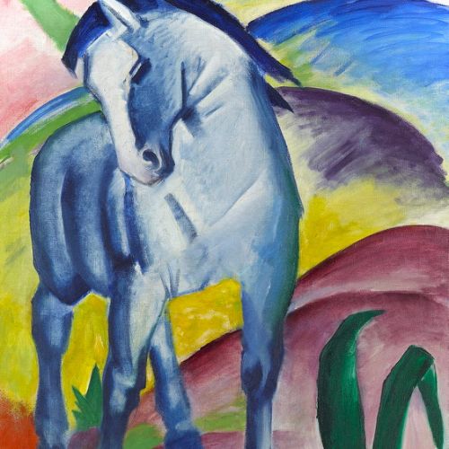 Classical painting reproduction of Blue Horse I by Franz Marc, on order