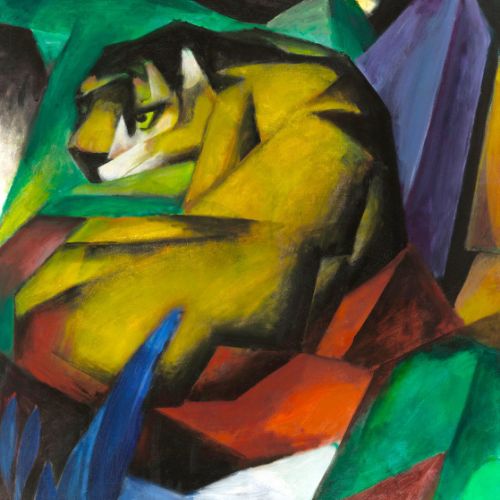 Custom wall painting: The Tiger by Franz Marc, faithful reproduction