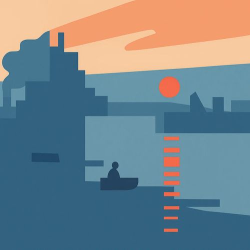 Flat areas and silhouettes in Monet’s “Impression, Sunrise”